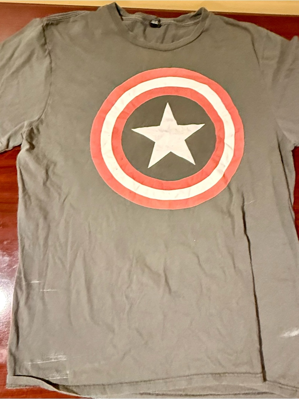 NYCCC Exclusive Captain America Shield Graphic Tee The Concert Tee Gray Large